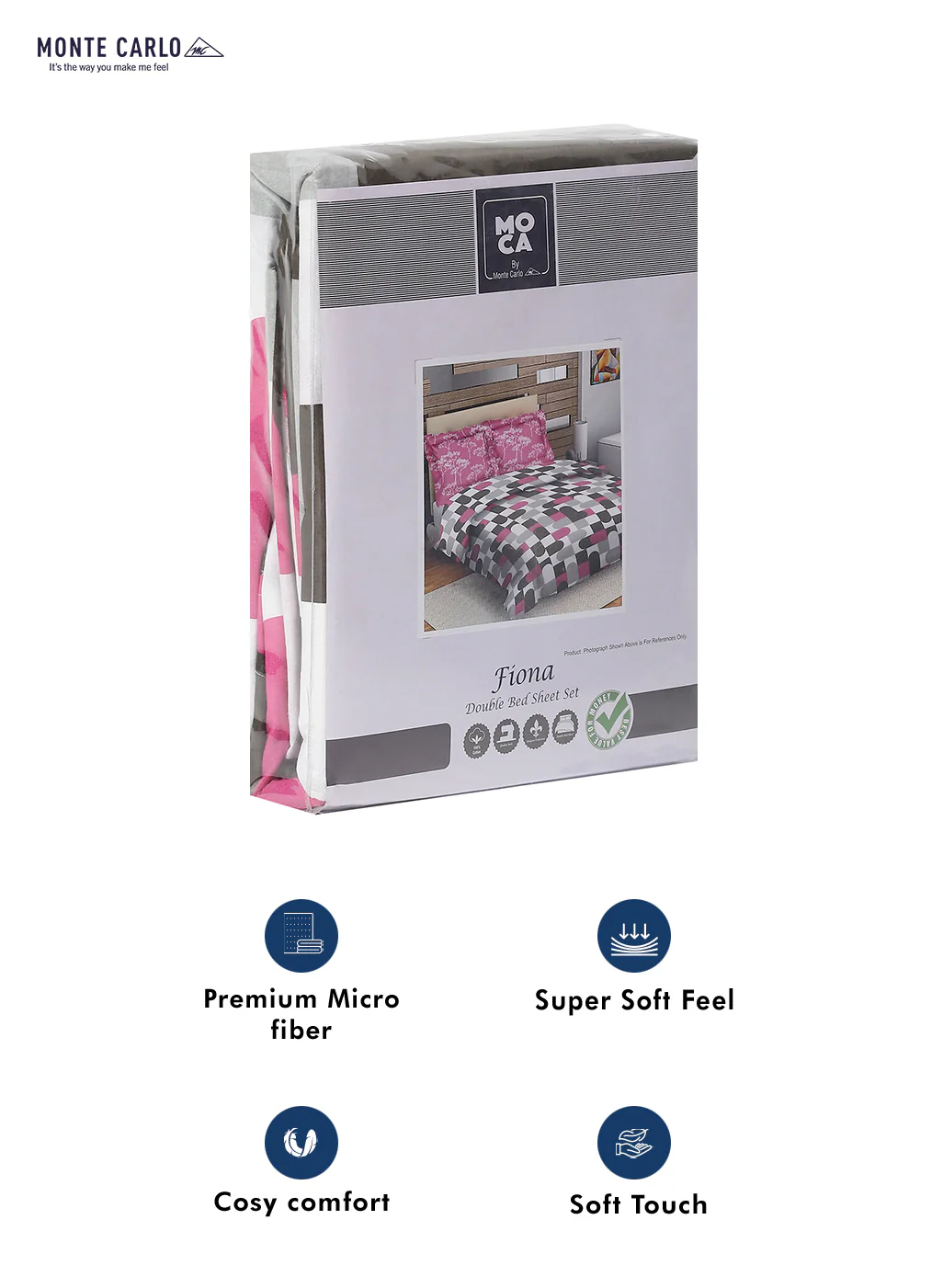 MOCA by Monte Carlo 104 GSM Cotton Double Bedsheet (2 Pcs Set) - Image 9