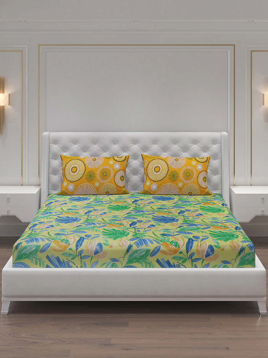 MOCA by Monte Carlo 104 GSM Cotton Double Bedsheet With 2 Pillow Covers - Image 3