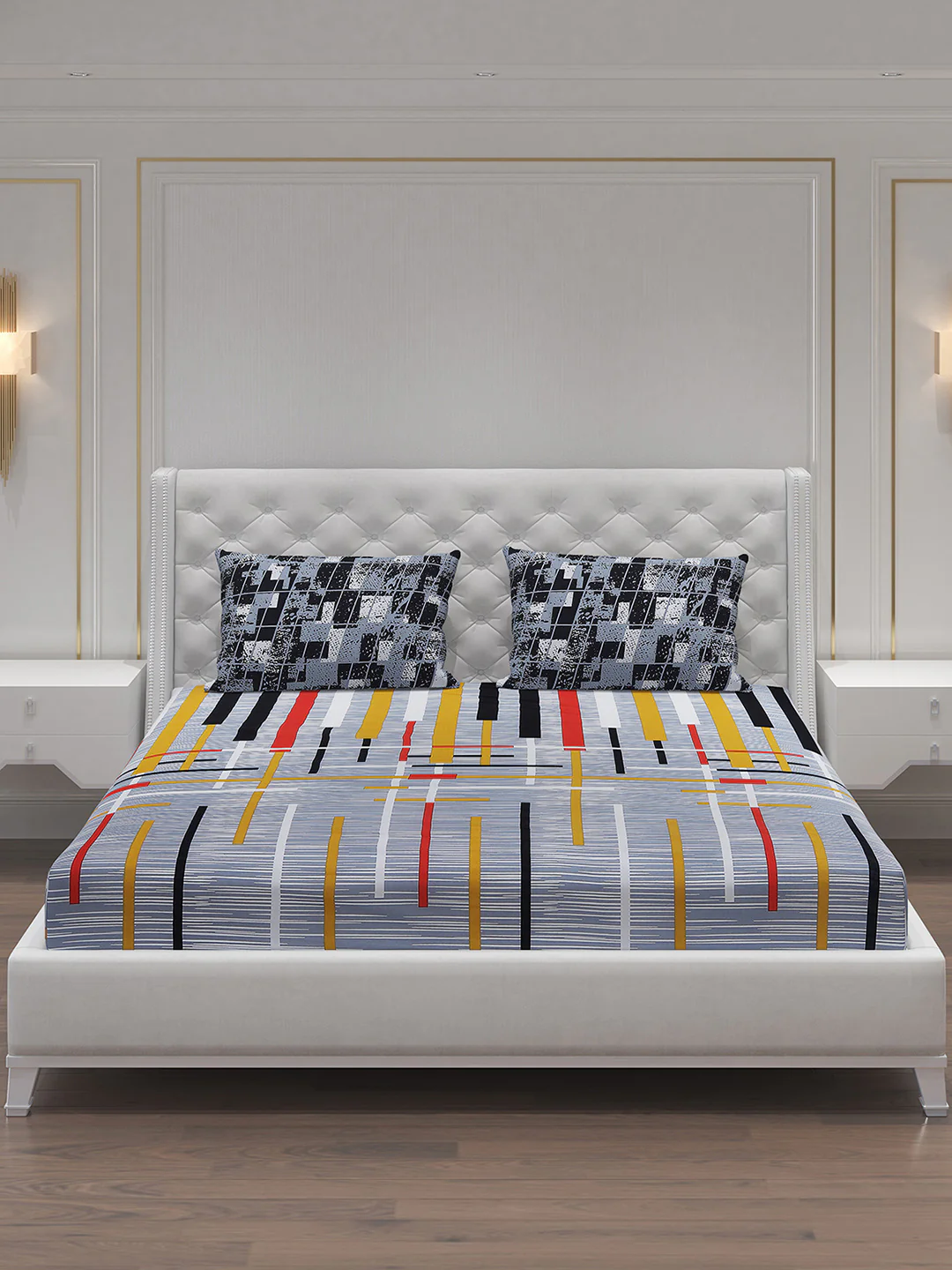 MOCA by Monte Carlo 104 GSM Cotton Double Bedsheet With 2 Pillow Covers - Image 3