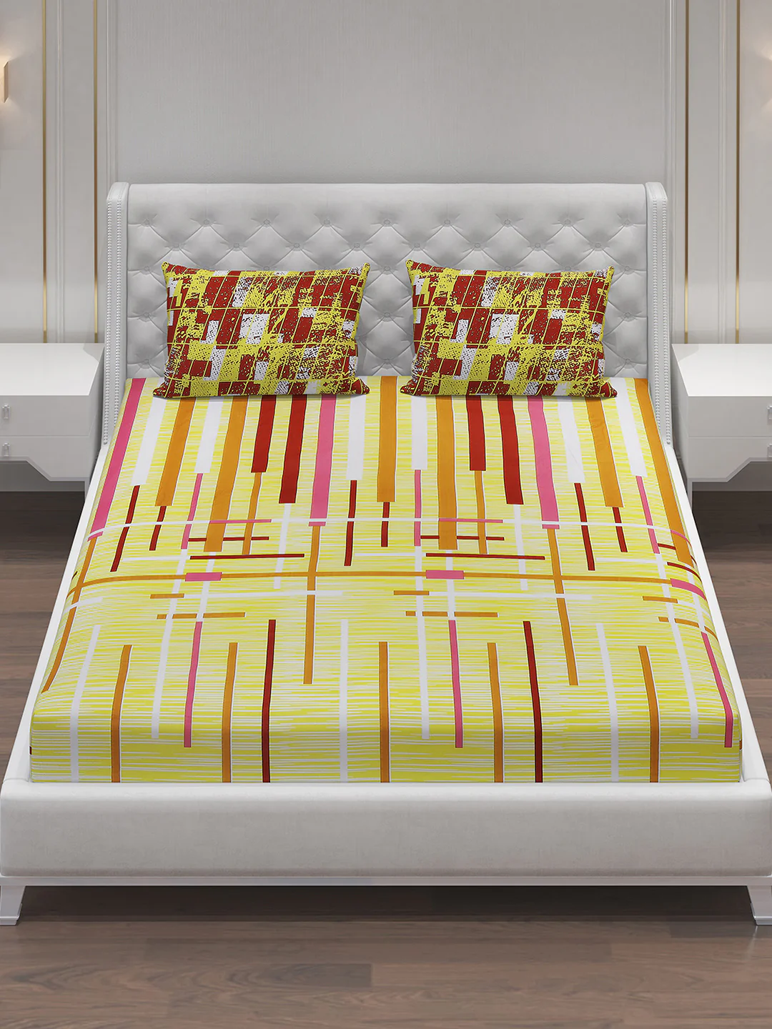MOCA by Monte Carlo 104 GSM Cotton Double Bedsheet With 2 Pillow Covers - Image 2