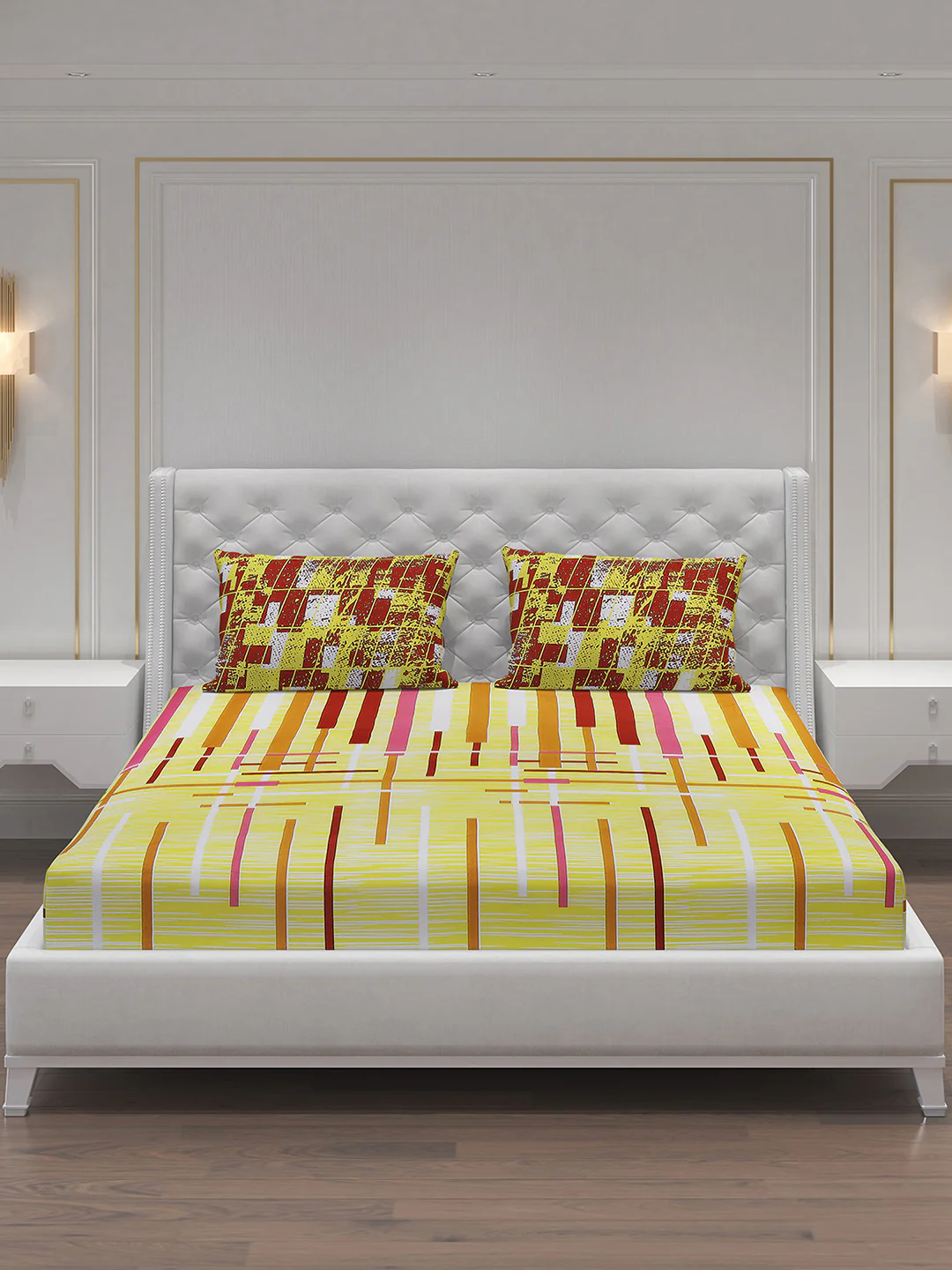 MOCA by Monte Carlo 104 GSM Cotton Double Bedsheet With 2 Pillow Covers - Image 3