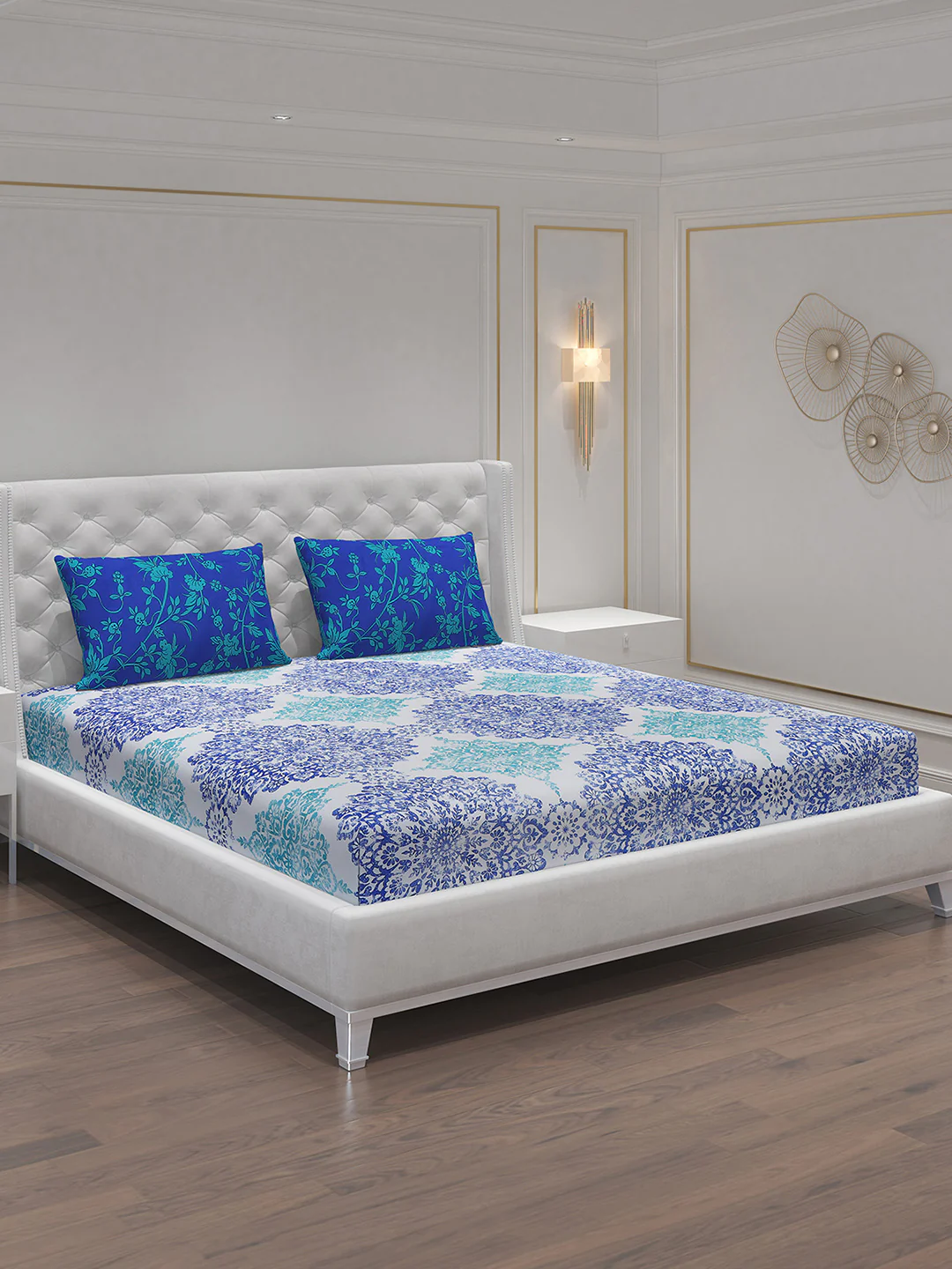 MOCA by Monte Carlo 104 GSM Cotton Double Bedsheet With 2 Pillow Covers - Image 2