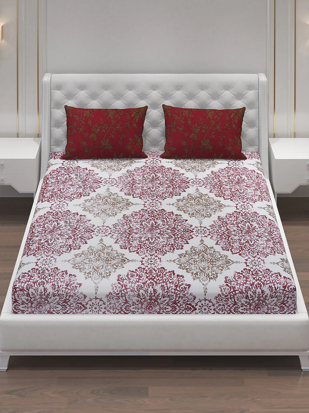 MOCA by Monte Carlo 104 GSM Cotton Double Bedsheet With 2 Pillow Covers - Image 2