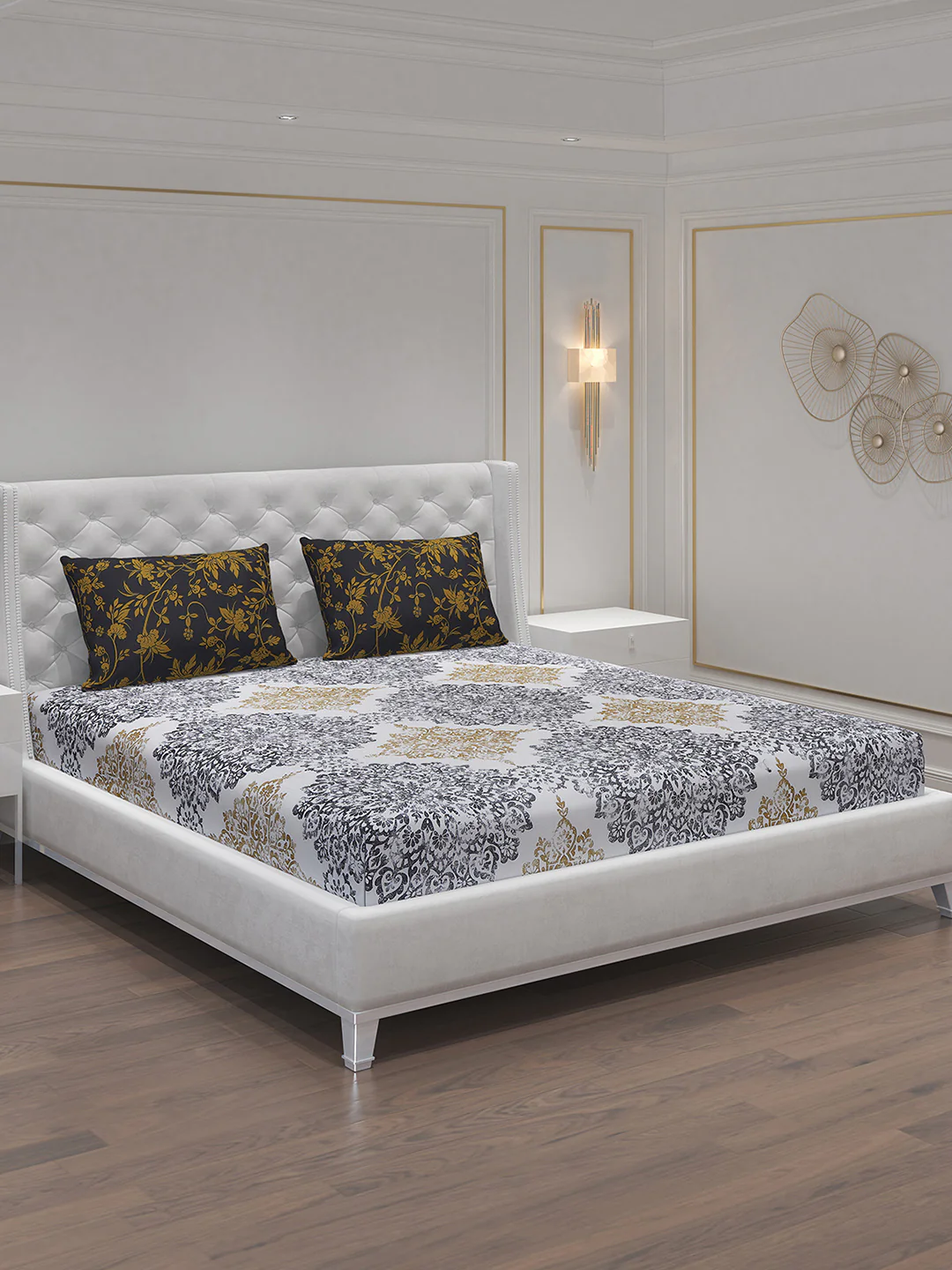 MOCA by Monte Carlo 104 GSM Cotton Double Bedsheet With 2 Pillow Covers - Image 2