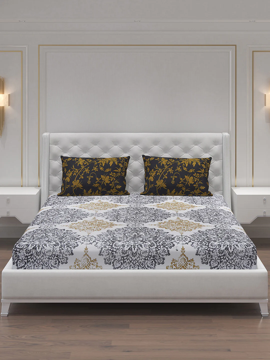 MOCA by Monte Carlo 104 GSM Cotton Double Bedsheet With 2 Pillow Covers - Image 4