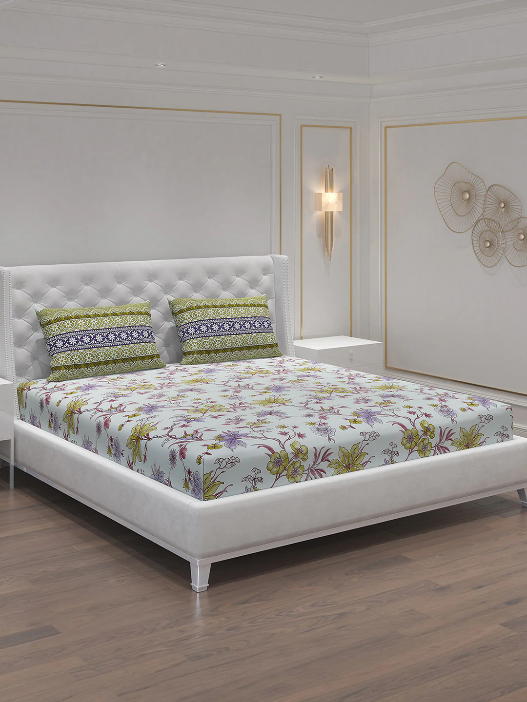 MOCA by Monte Carlo 104 TC Cotton Double Bedsheet with 2 Pillow Covers - Image 2