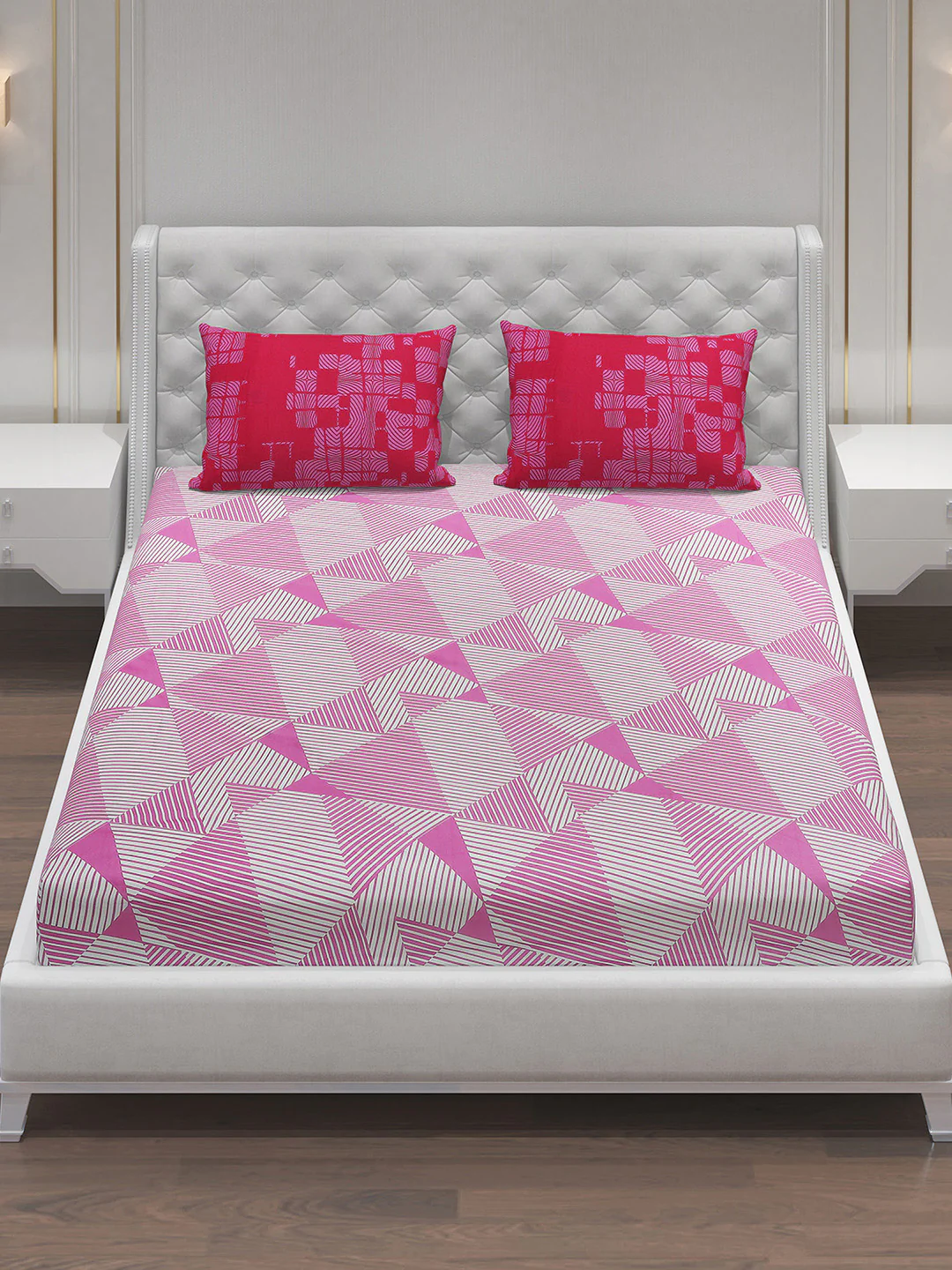 MOCA by Monte Carlo 104 TC Cotton Double Bedsheet with 2 Pillow Covers - Image 3