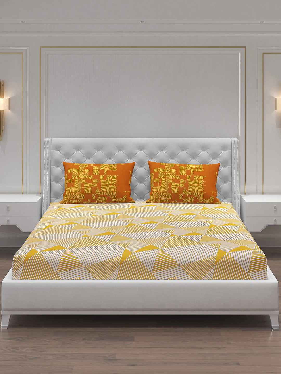 MOCA by Monte Carlo 104 TC Cotton Double Bedsheet with 2 Pillow Covers - Image 3