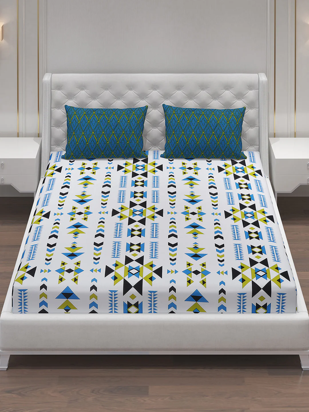 MOCA by Monte Carlo 104 TC Cotton Double Bedsheet with 2 Pillow Covers - Image 3