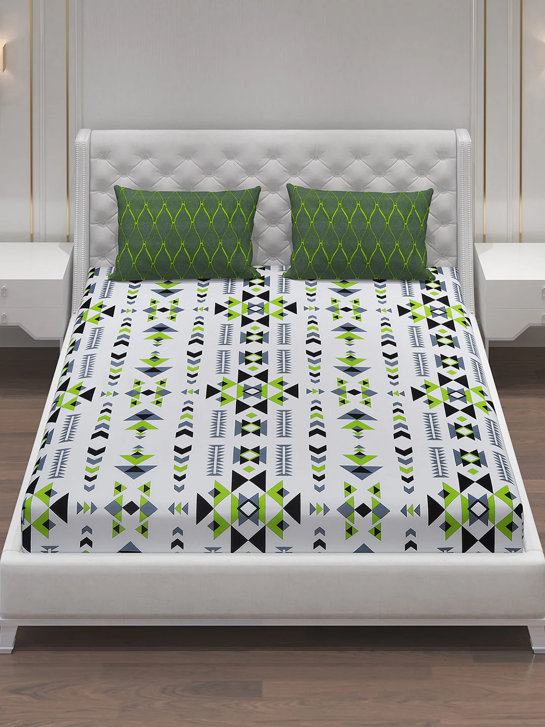 MOCA by Monte Carlo 104 TC Cotton Double Bedsheet with 2 Pillow Covers - Image 3