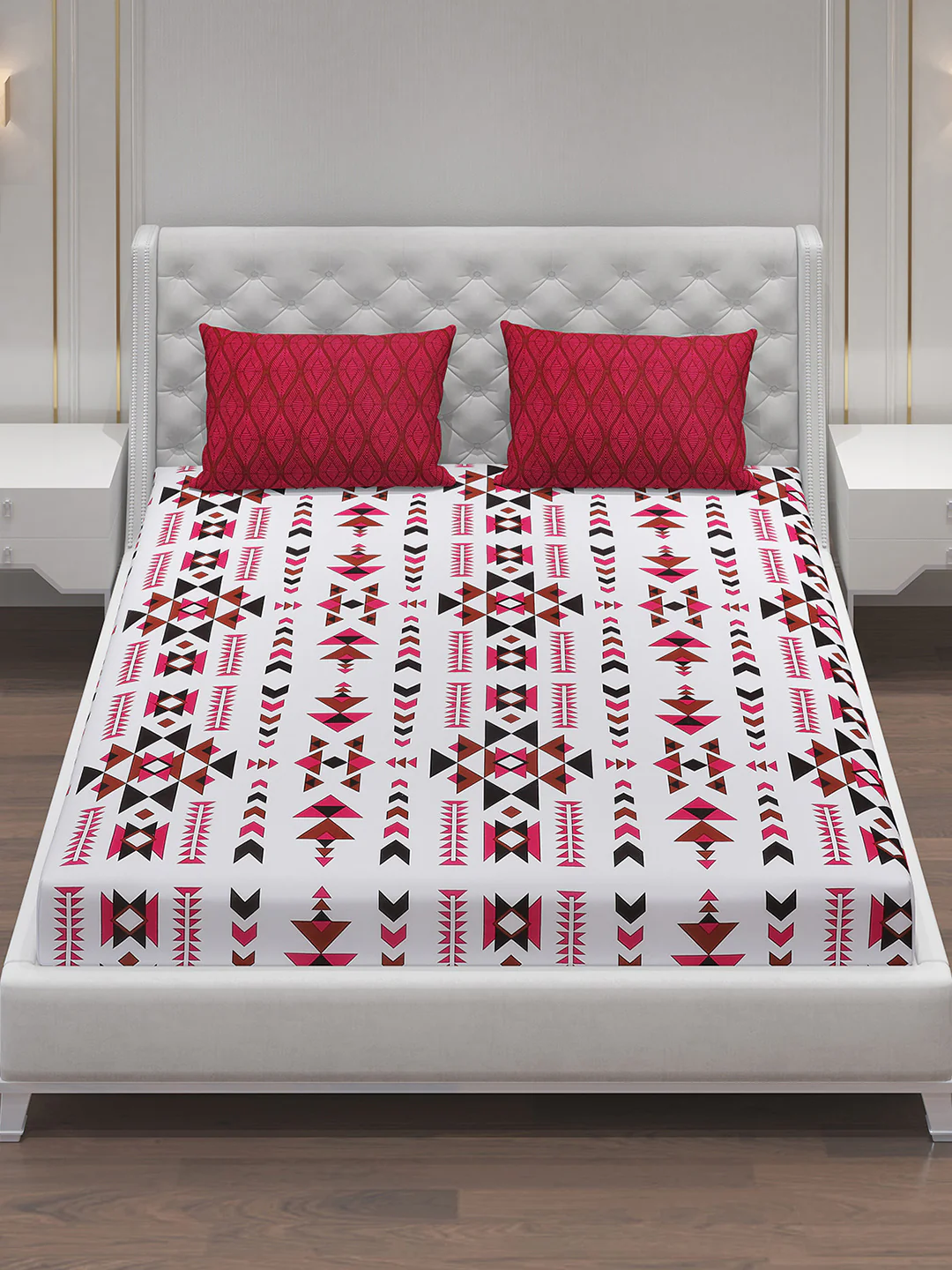 MOCA by Monte Carlo 104 TC Cotton Double Bedsheet with 2 Pillow Covers - Image 2