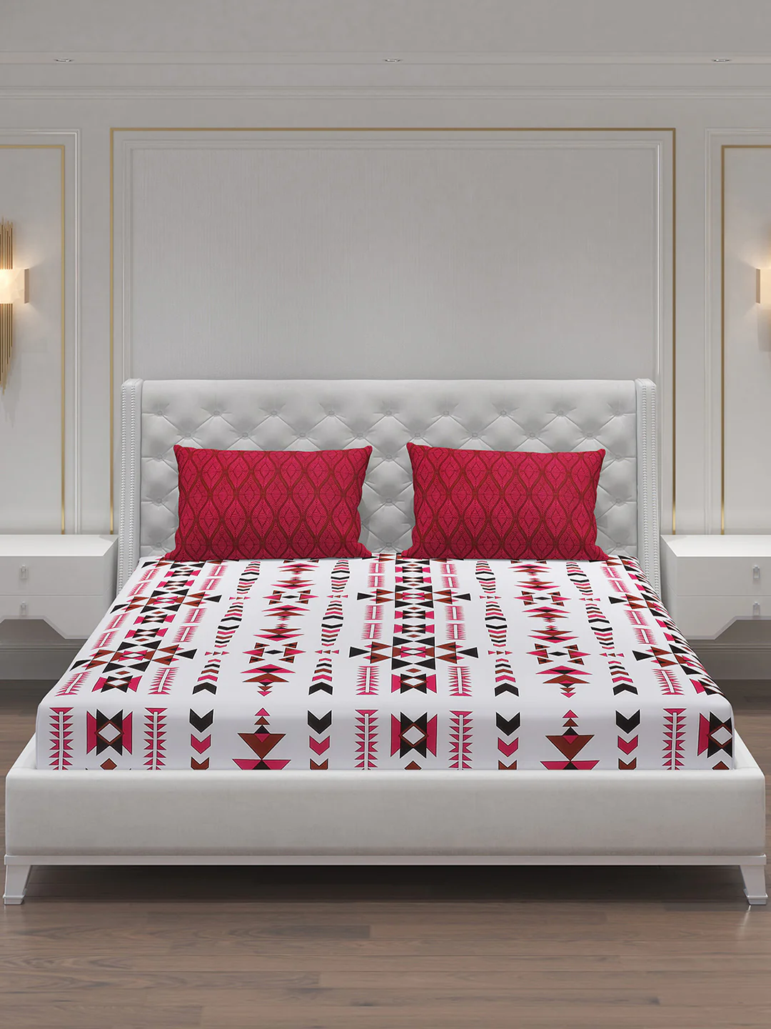 MOCA by Monte Carlo 104 TC Cotton Double Bedsheet with 2 Pillow Covers - Image 3