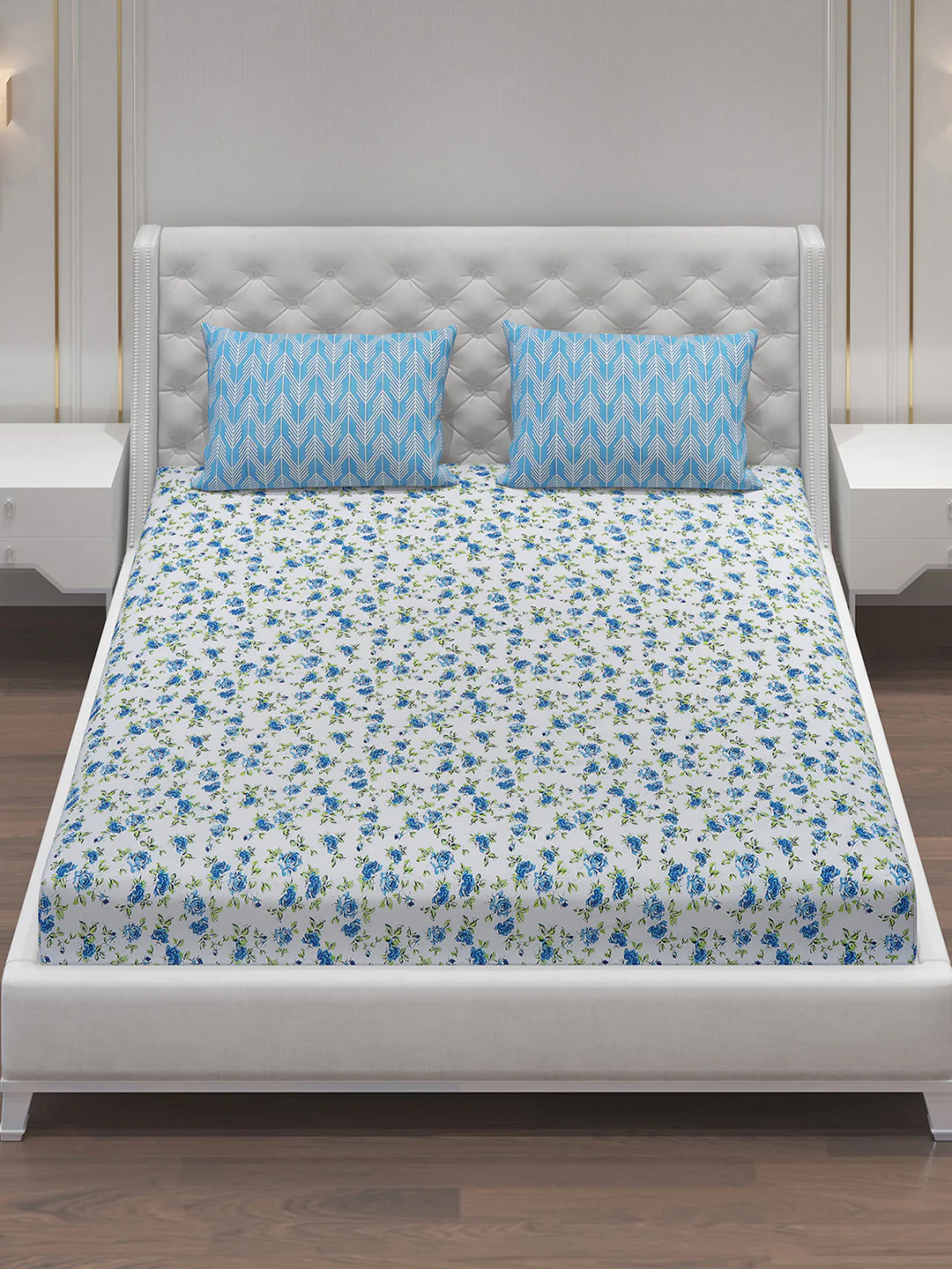 MOCA by Monte Carlo 104 TC Cotton Double Bedsheet with 2 Pillow Covers - Image 2