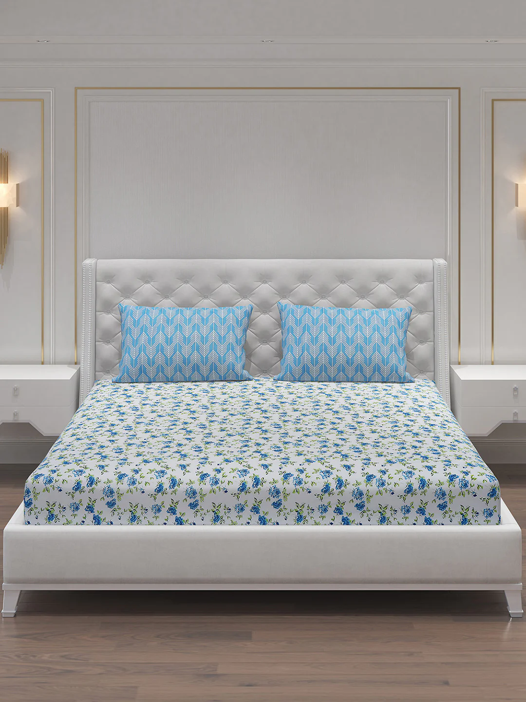 MOCA by Monte Carlo 104 TC Cotton Double Bedsheet with 2 Pillow Covers - Image 3
