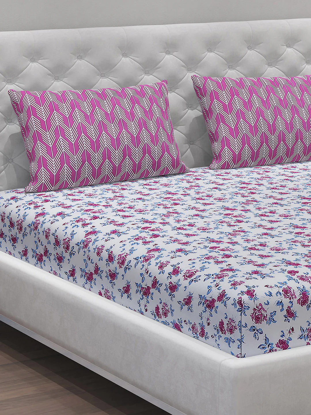 MOCA by Monte Carlo 104 TC Cotton Double Bedsheet with 2 Pillow Covers - Image 4