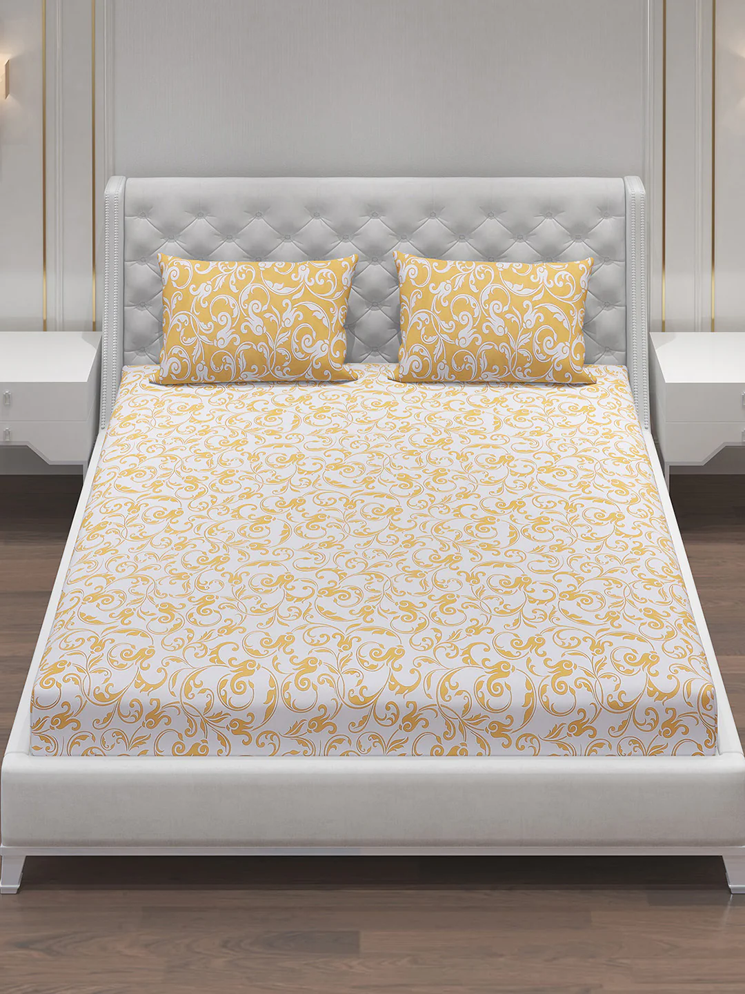 MOCA by Monte Carlo 104 TC Cotton Double Bedsheet with 2 Pillow Covers - Image 2