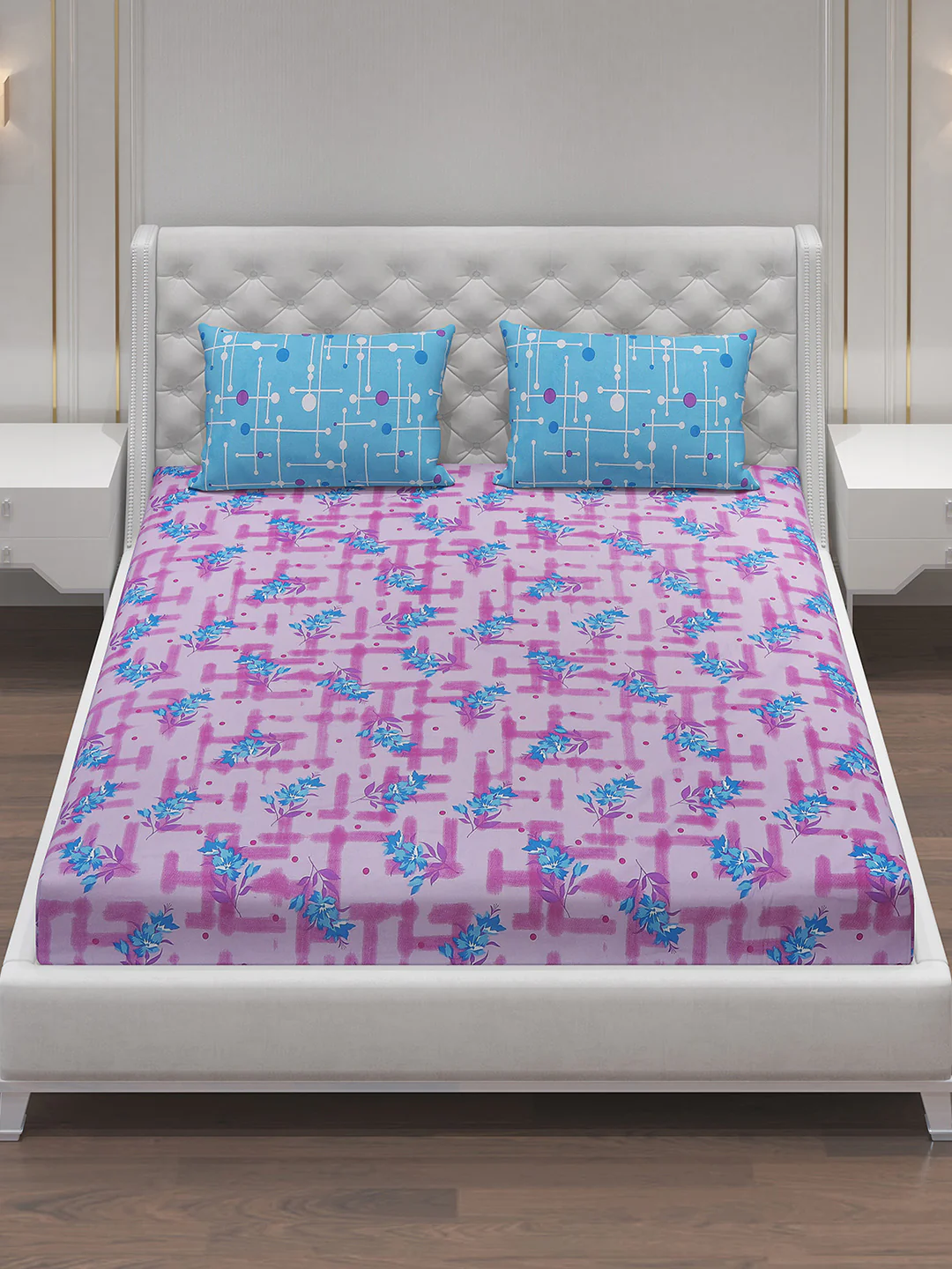 MOCA by Monte Carlo 104 TC Cotton Double Bedsheet with 2 Pillow Covers - Image 2