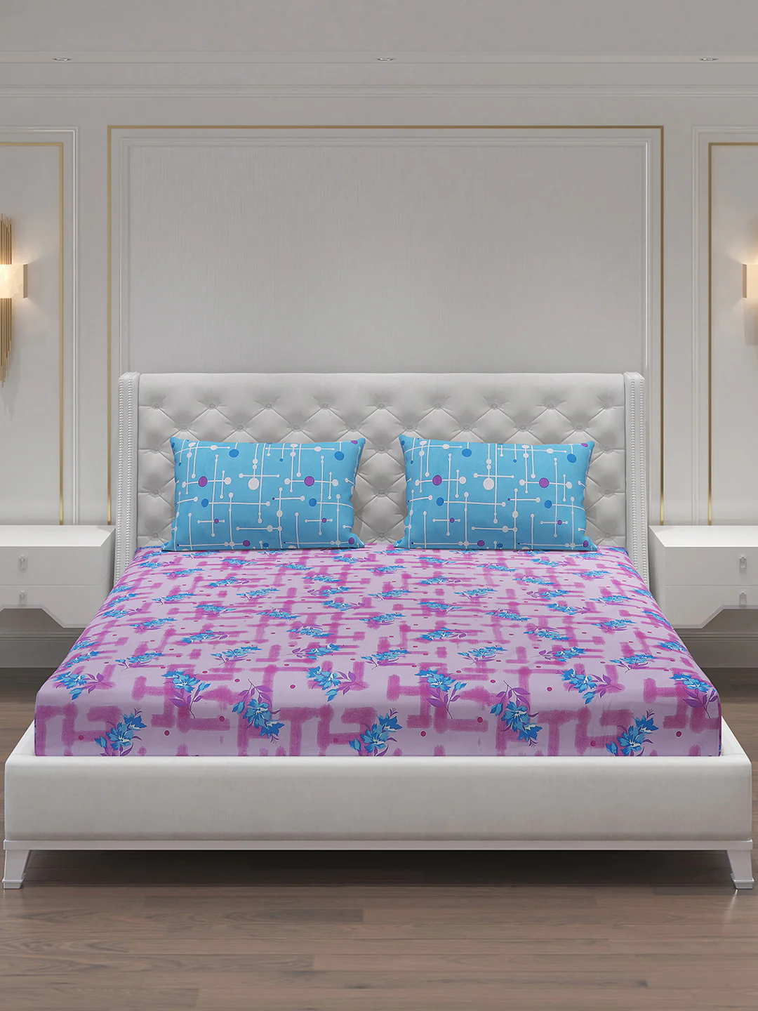MOCA by Monte Carlo 104 TC Cotton Double Bedsheet with 2 Pillow Covers - Image 3