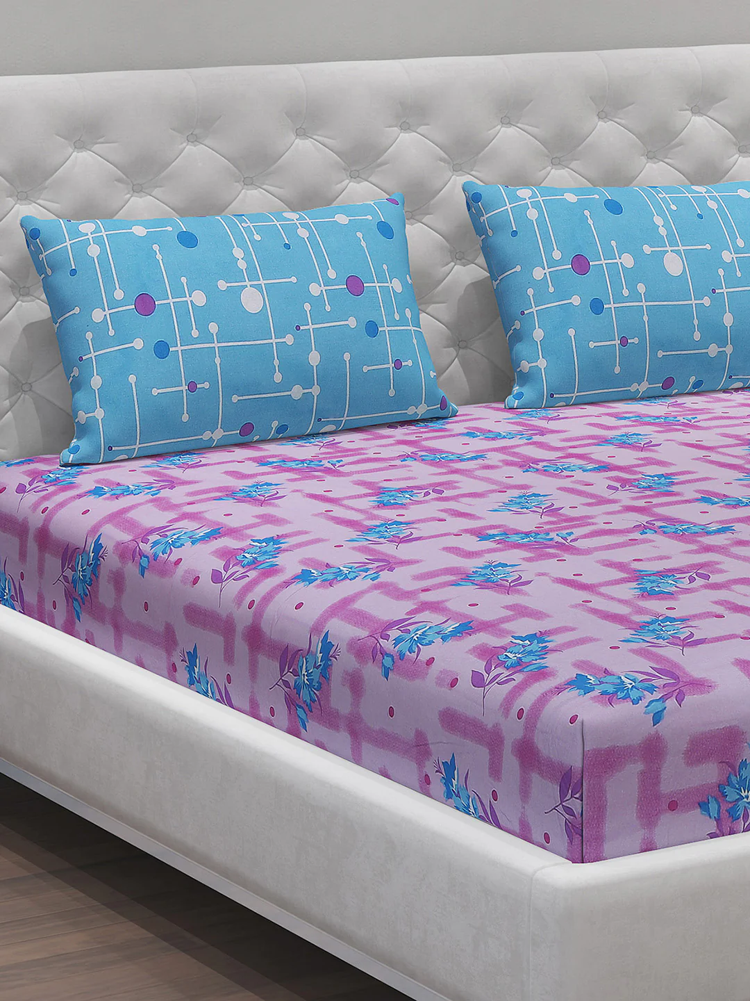 MOCA by Monte Carlo 104 TC Cotton Double Bedsheet with 2 Pillow Covers - Image 4