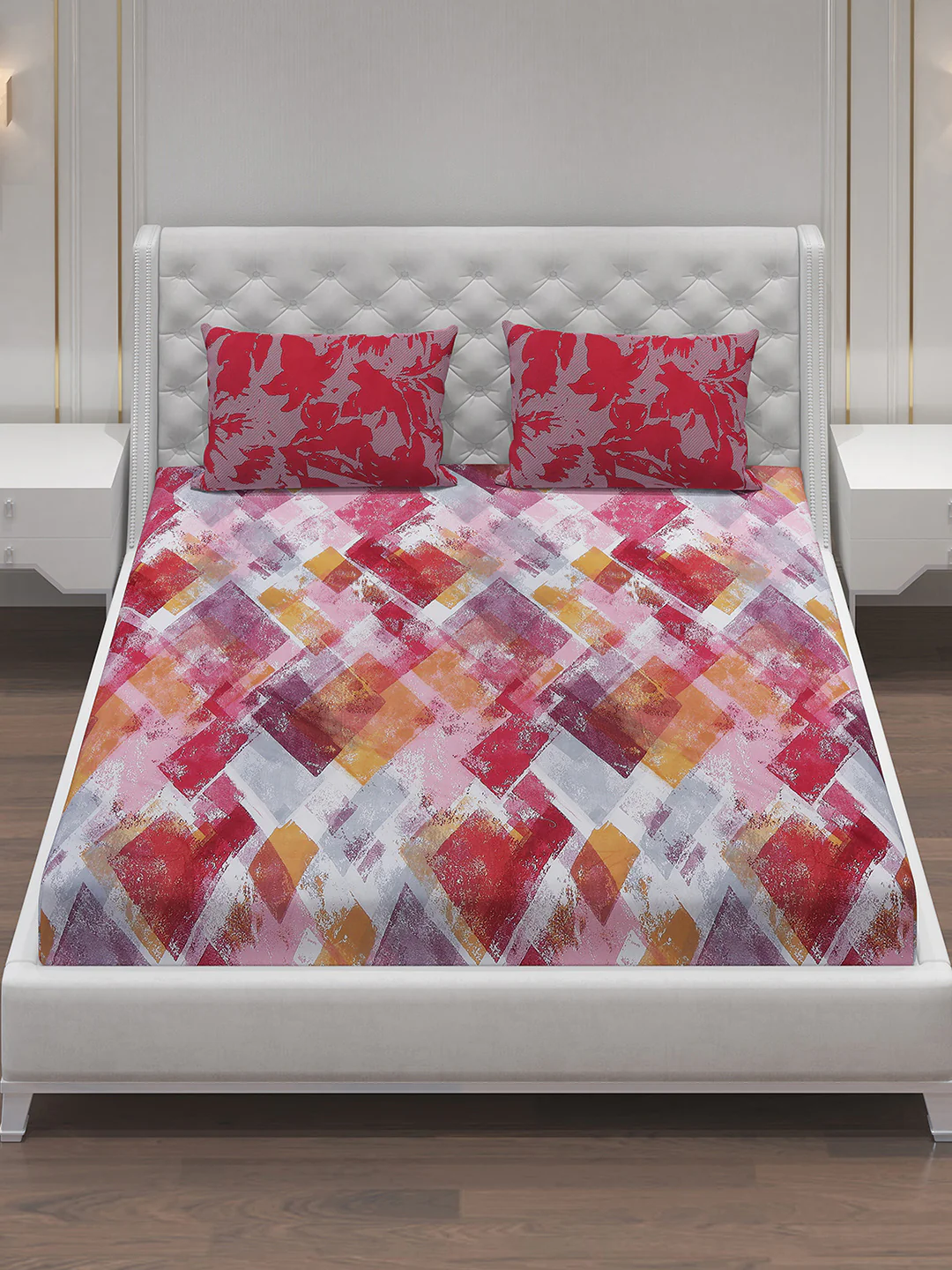 MOCA by Monte Carlo 104 TC Cotton Double Bedsheet with 2 Pillow Covers - Image 3