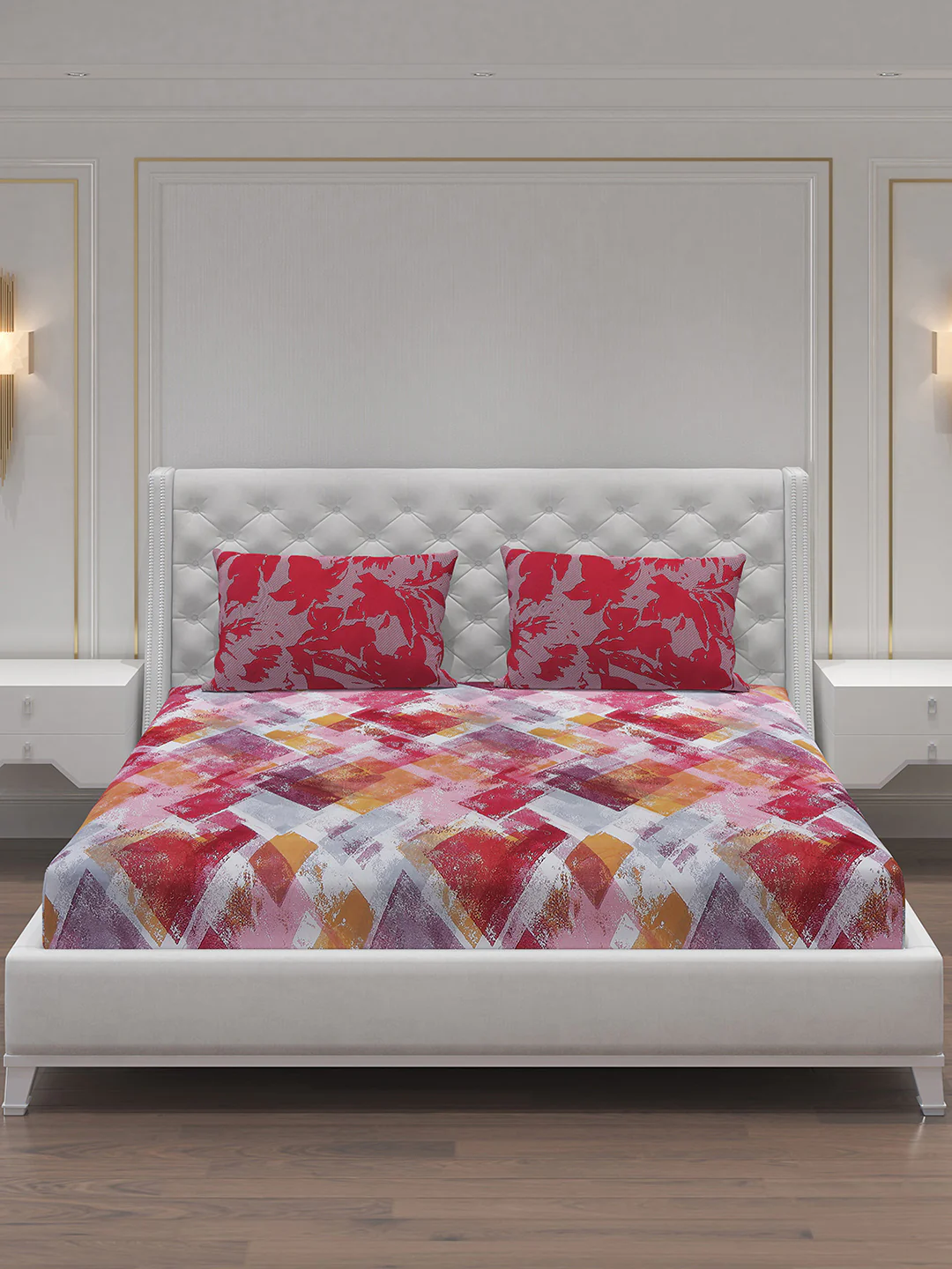 MOCA by Monte Carlo 104 TC Cotton Double Bedsheet with 2 Pillow Covers - Image 4