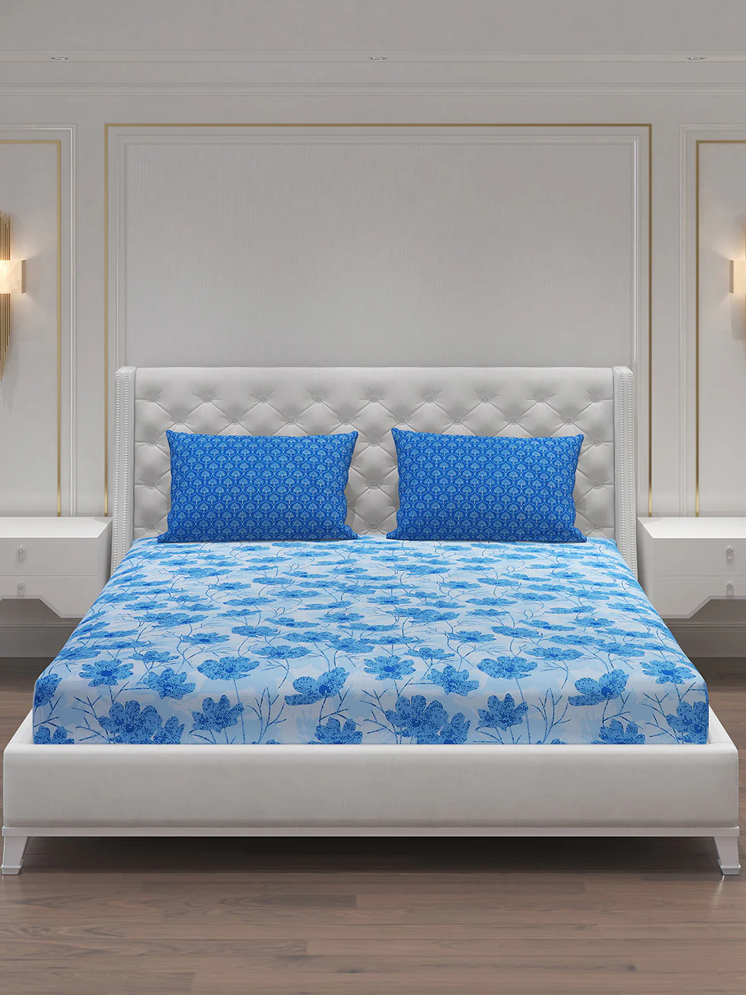 MOCA by Monte Carlo 144 TC Cotton King Bedsheet with 2 Pillow Covers - Image 3