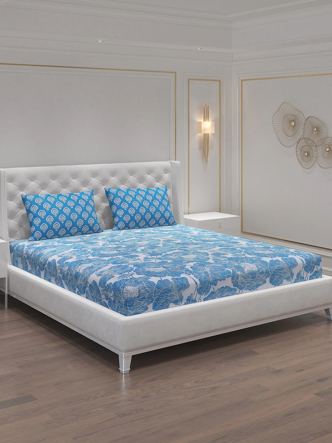 MOCA by Monte Carlo 144 TC Cotton King Bedsheet with 2 Pillow Covers - Image 2