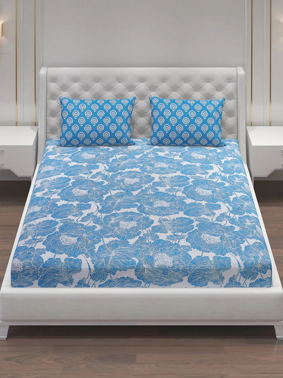 MOCA by Monte Carlo 144 TC Cotton King Bedsheet with 2 Pillow Covers - Image 3