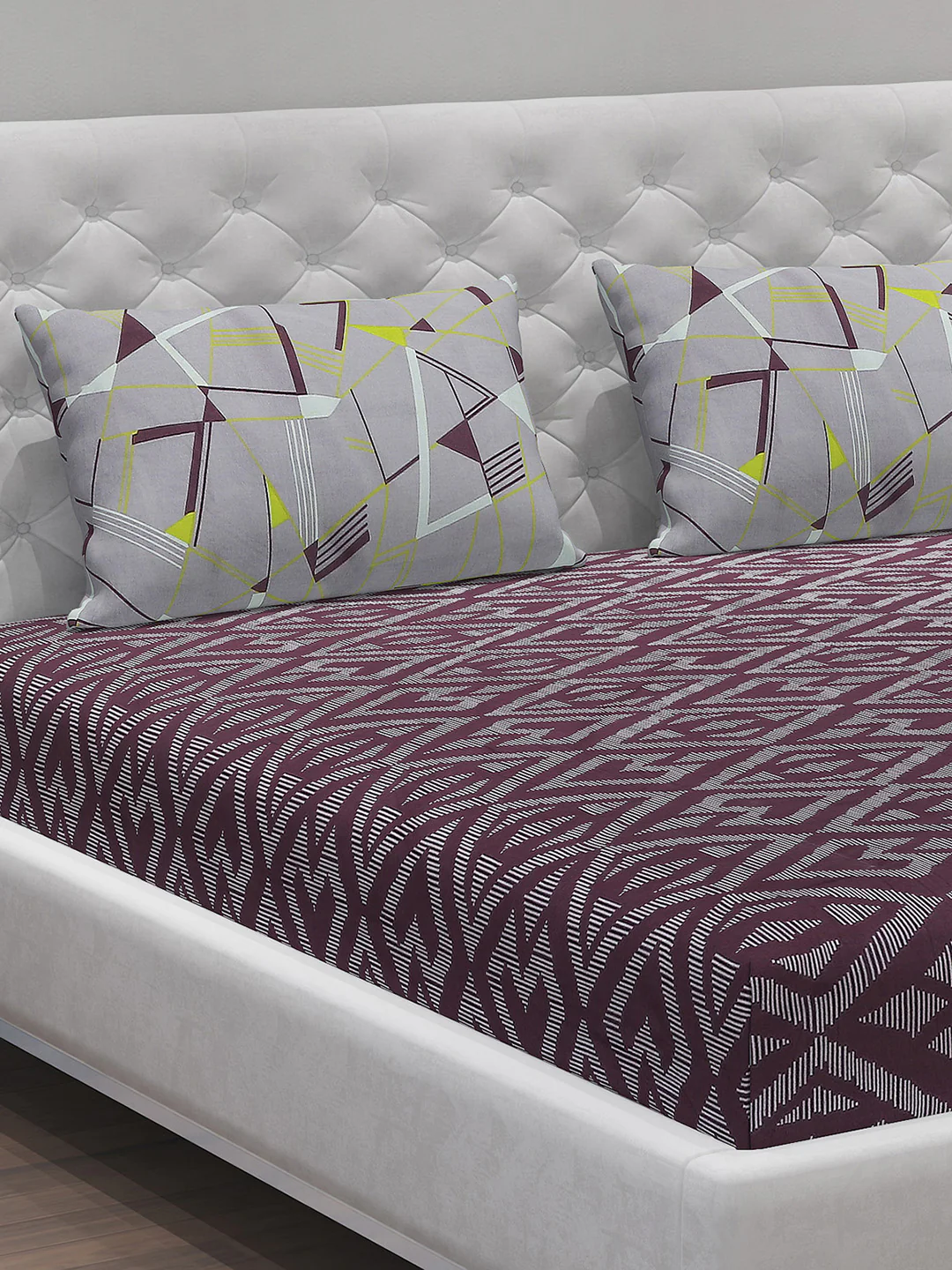 MOCA by Monte Carlo 144 TC Cotton King Bedsheet with 2 Pillow Covers - Image 4