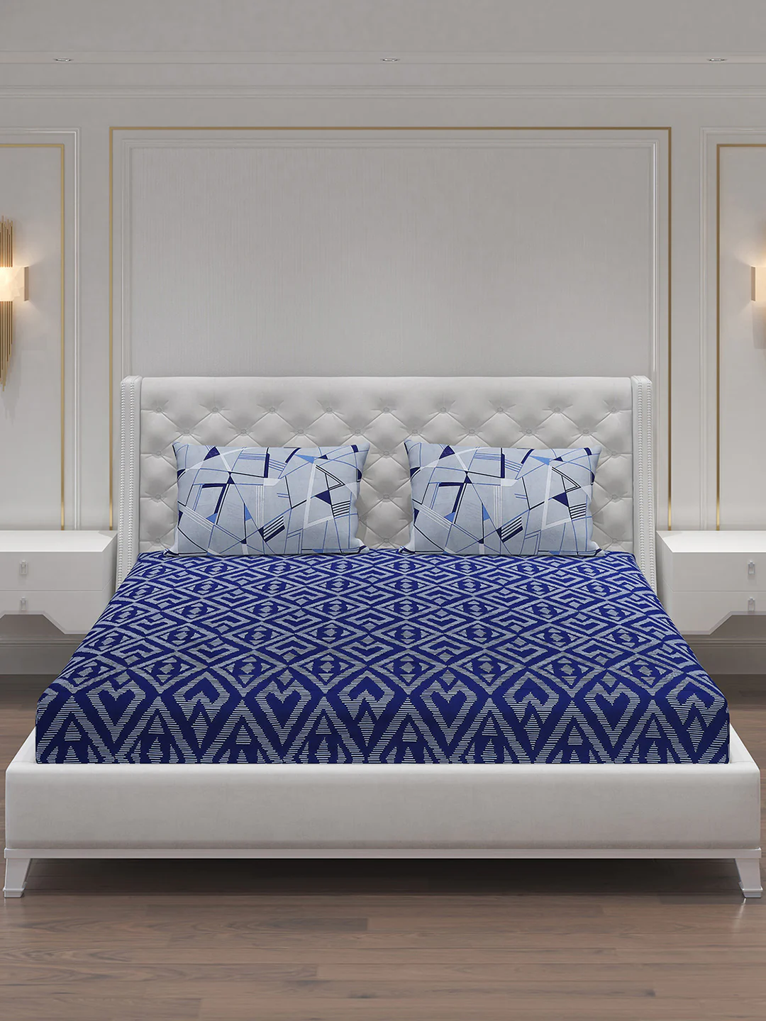 MOCA by Monte Carlo 144 TC Cotton King Bedsheet with 2 Pillow Covers - Image 4