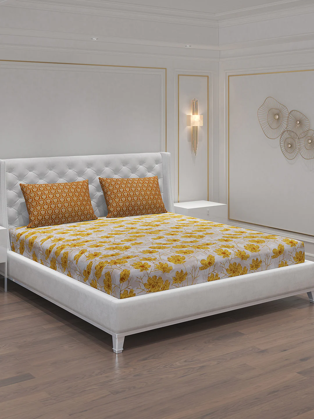 MOCA by Monte Carlo 144 TC Cotton King Bedsheet with 2 Pillow Covers - Image 2