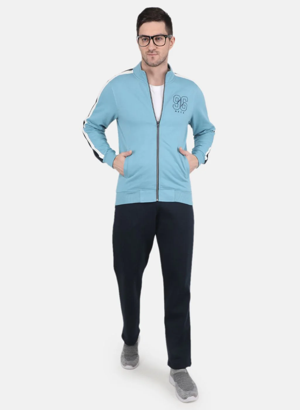 Men Blue Solid Sweatshirt - Image 4