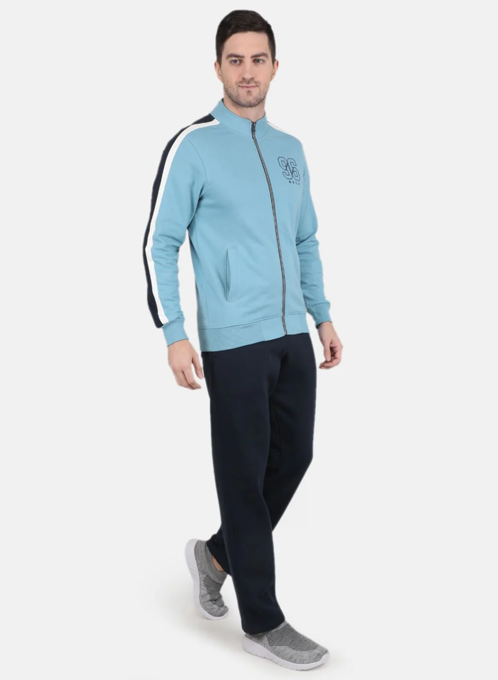 Men Blue Solid Sweatshirt - Image 7