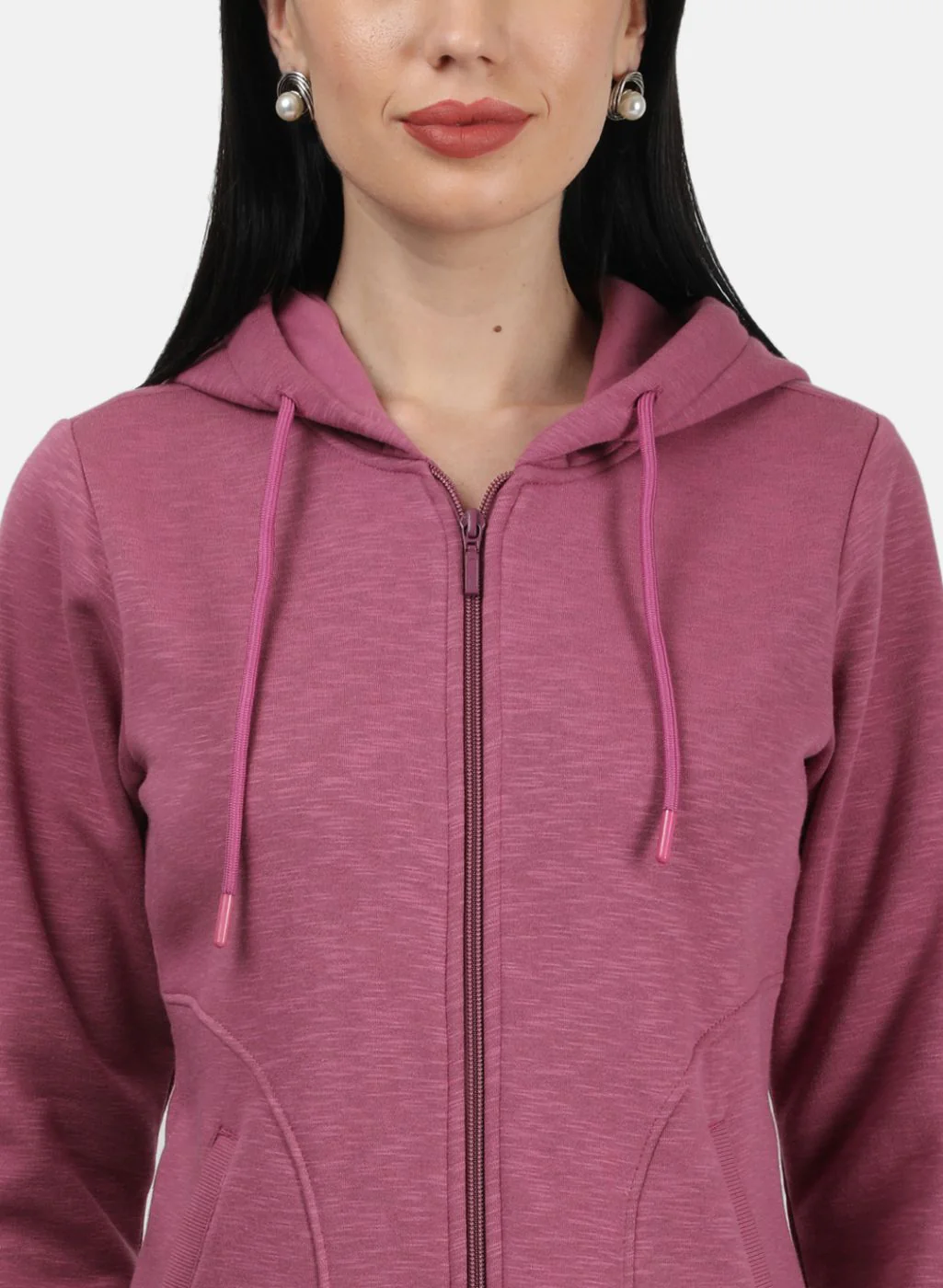 Women Dark Pink Solid Sweatshirt - Image 5