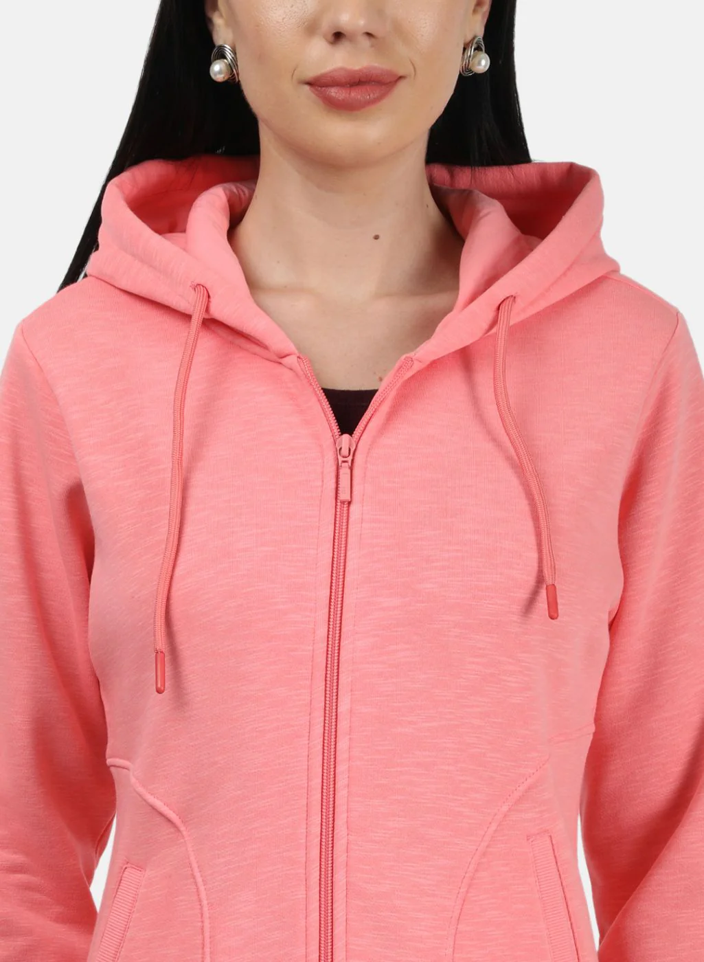 Women Pink Solid Sweatshirt - Image 5
