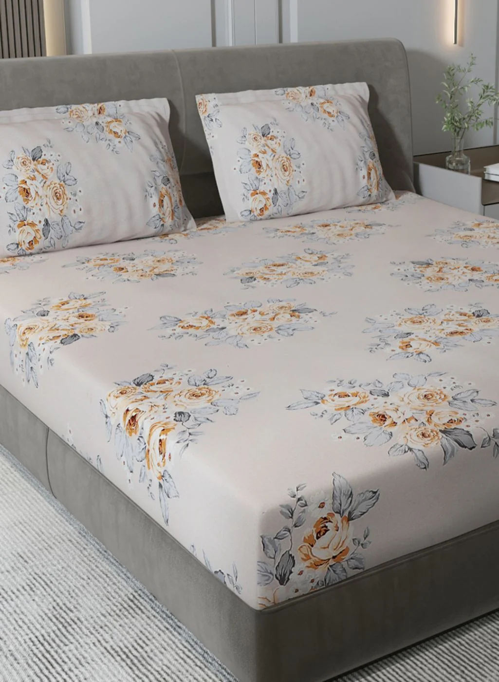 120TC Pure Cotton Queen Bedsheet with 2 Pillow Covers - Image 4