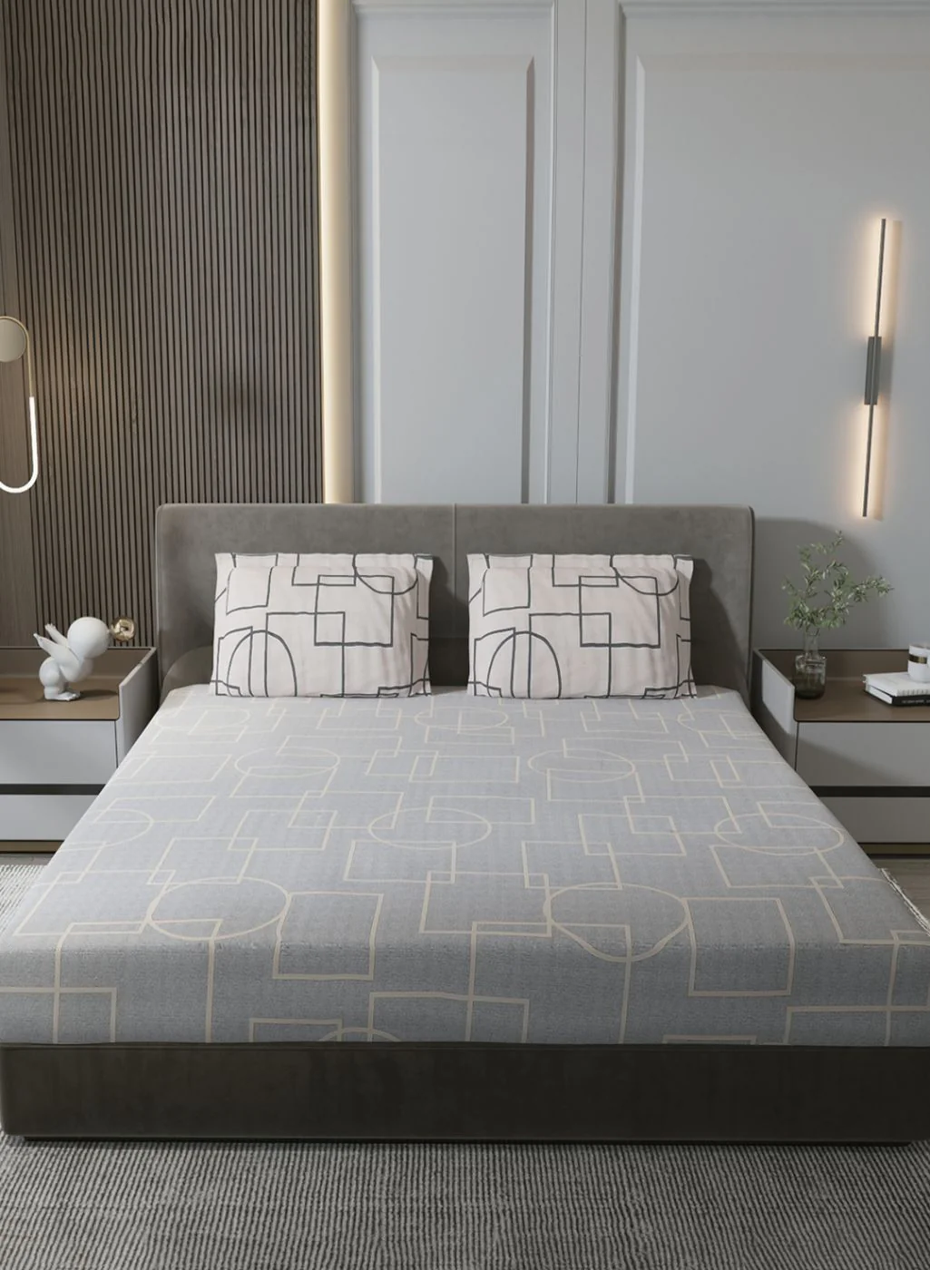 140TC Pure Cotton King Bedsheet with 2 Pillow Covers - Image 2