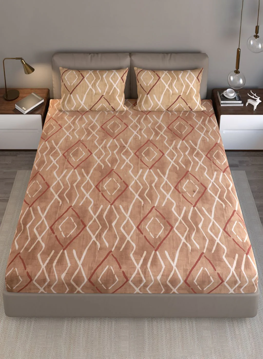 140TC Pure Cotton King Bedsheet with 2 Pillow Covers - Image 3