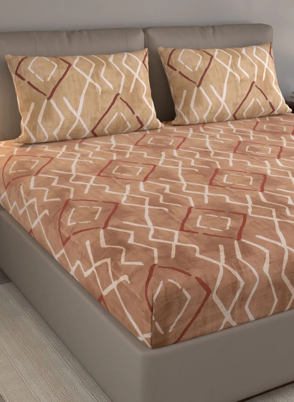 140TC Pure Cotton King Bedsheet with 2 Pillow Covers - Image 4