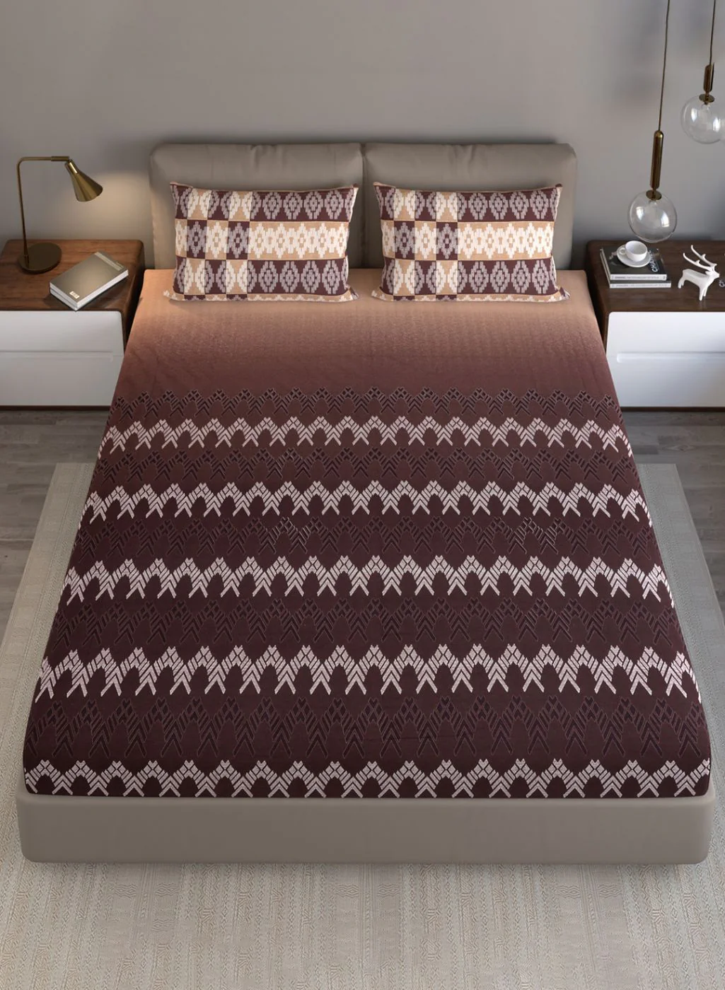 140TC Pure Cotton King Bedsheet with 2 Pillow Covers - Image 3