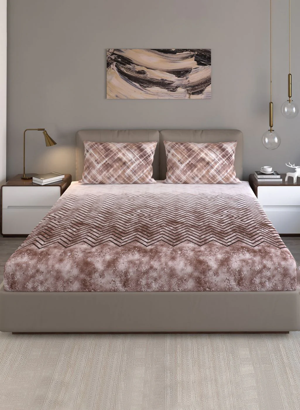 140TC Pure Cotton King Bedsheet with 2 Pillow Covers - Image 2