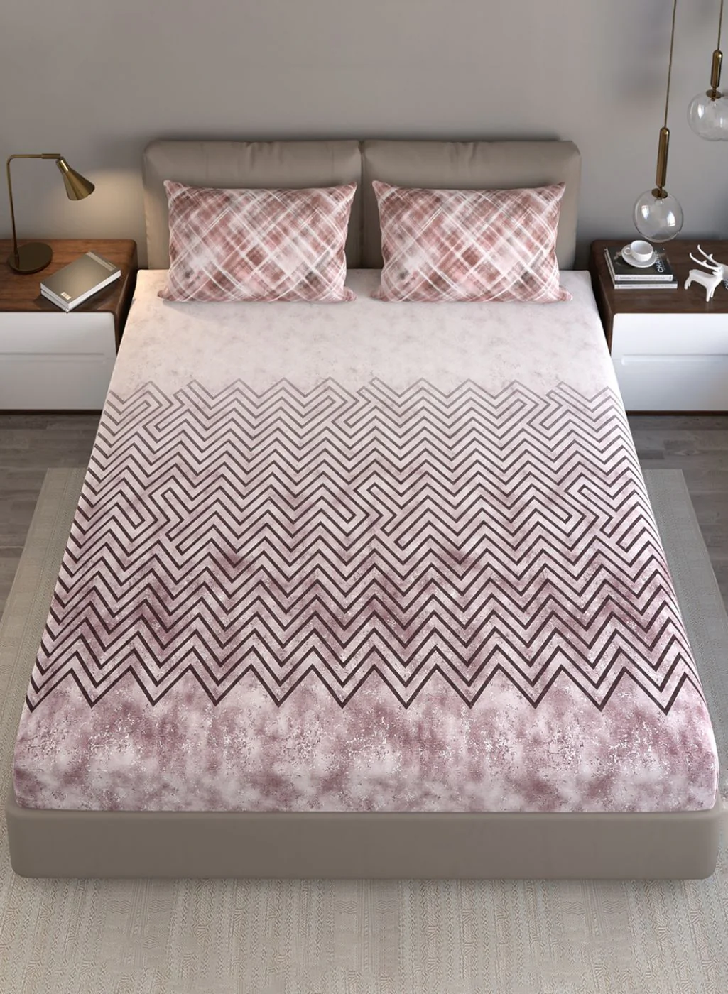 140TC Pure Cotton King Bedsheet with 2 Pillow Covers - Image 3