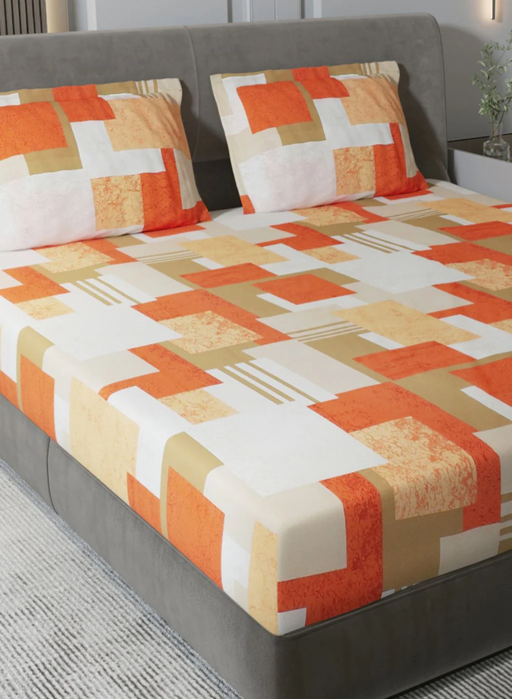 140TC Pure Cotton King Bedsheet with 2 Pillow Covers - Image 4