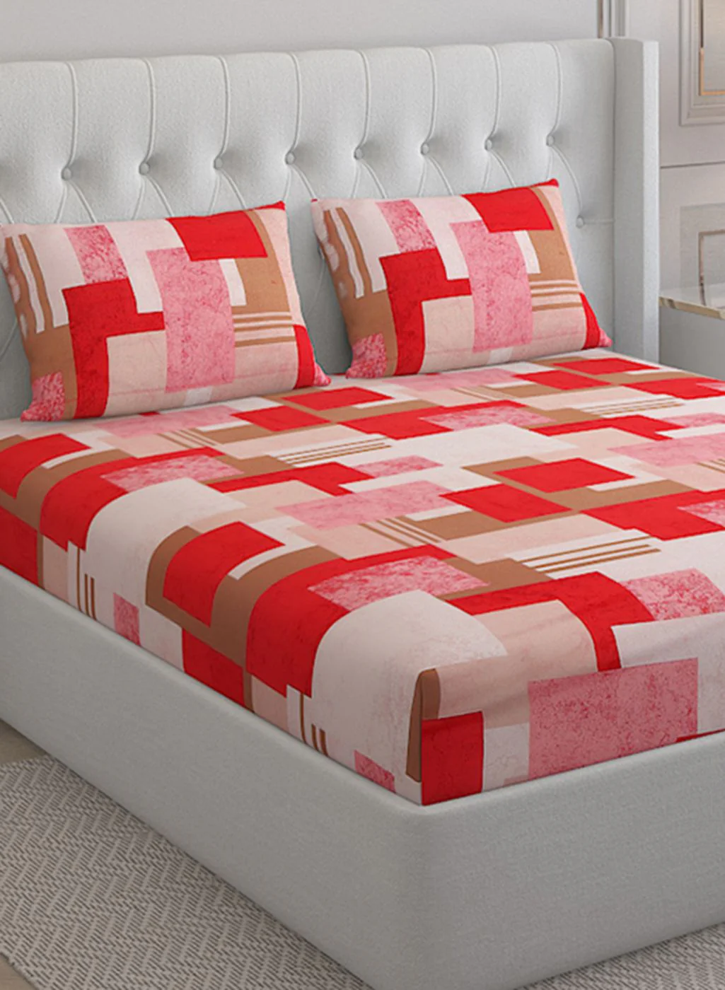 140TC Pure Cotton King Bedsheet with 2 Pillow Covers - Image 4