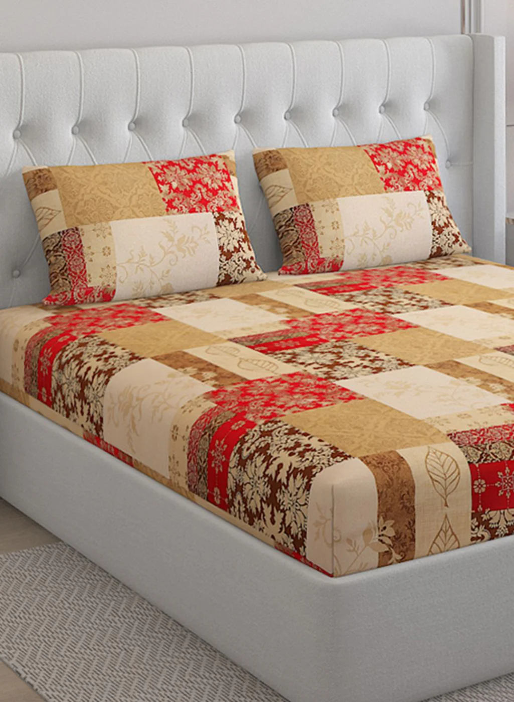 140TC Pure Cotton King Bedsheet with 2 Pillow Covers - Image 4