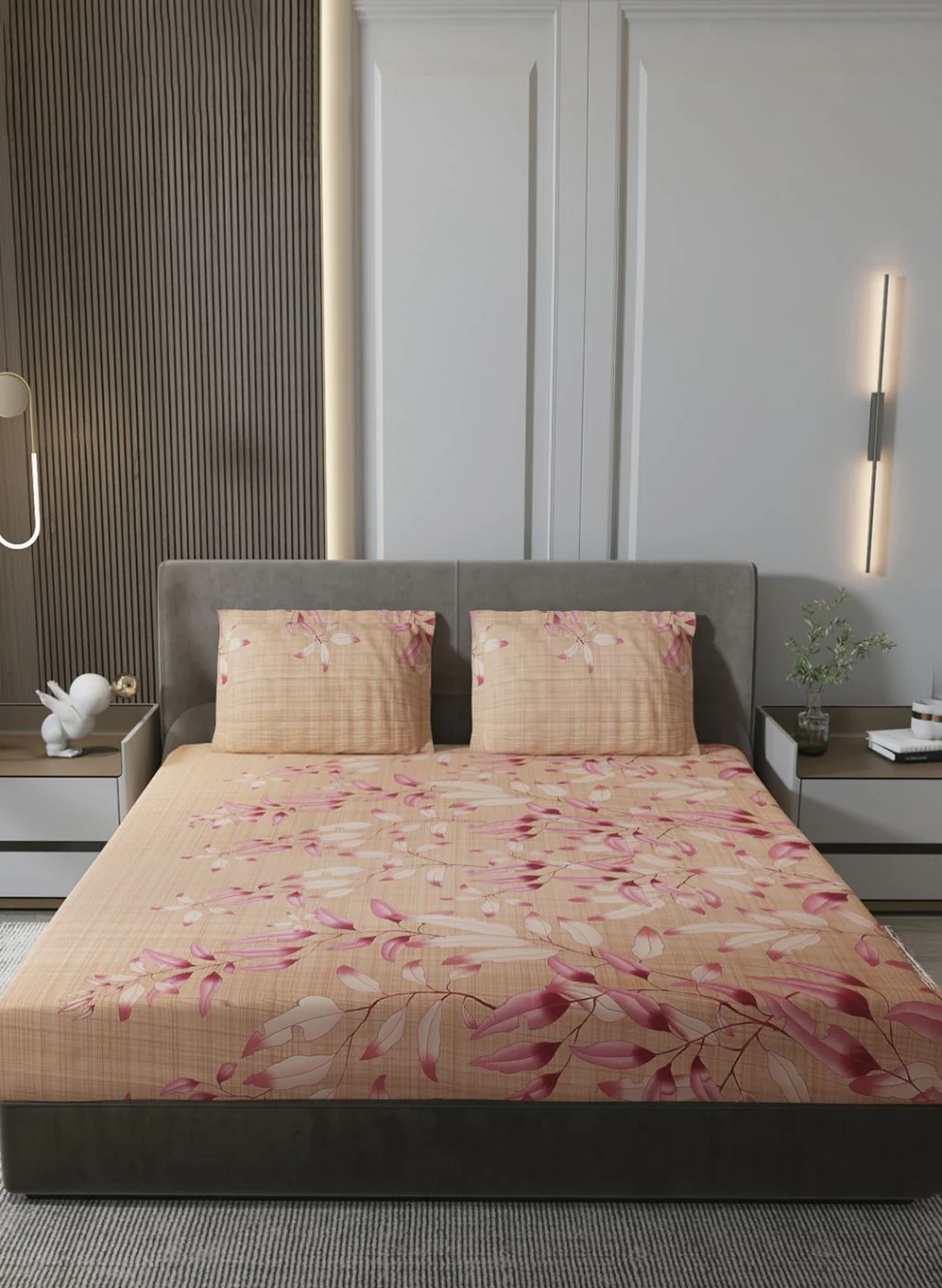 140TC Pure Cotton King Bedsheet with 2 Pillow Covers - Image 2