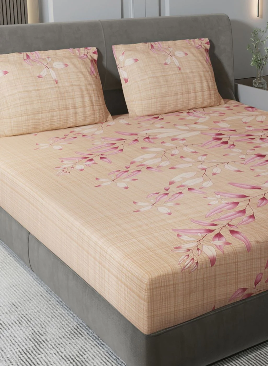 140TC Pure Cotton King Bedsheet with 2 Pillow Covers - Image 4