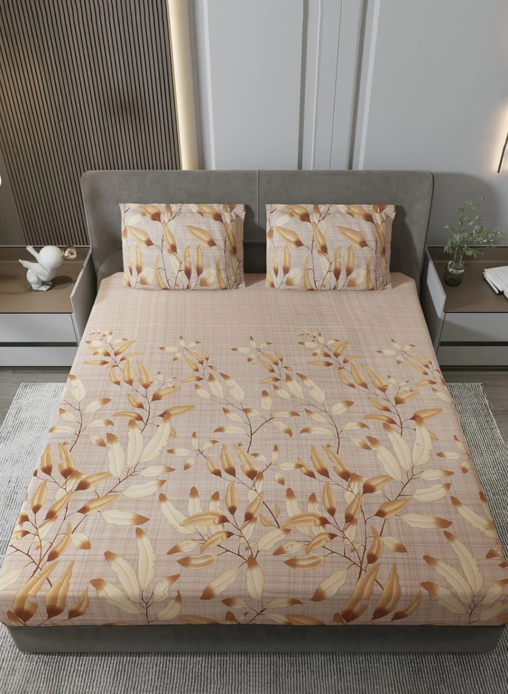 140TC Pure Cotton King Bedsheet with 2 Pillow Covers - Image 3