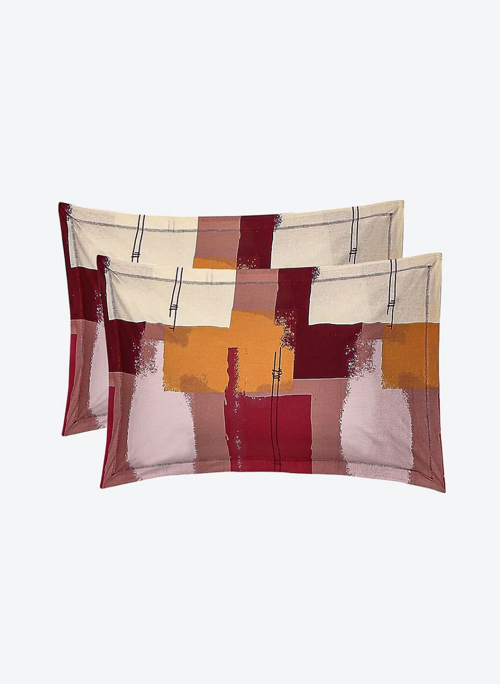140TC Pure Cotton Queen Bedsheet with 2 Pillow Covers - Image 7