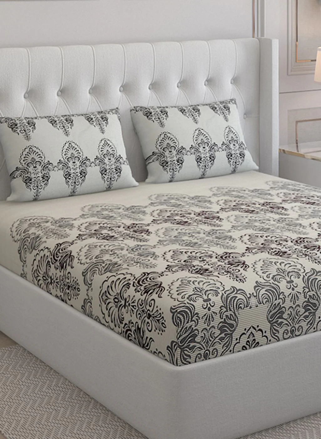 144TC Pure Cotton King Bedsheet with 2 Pillow Covers - Image 4